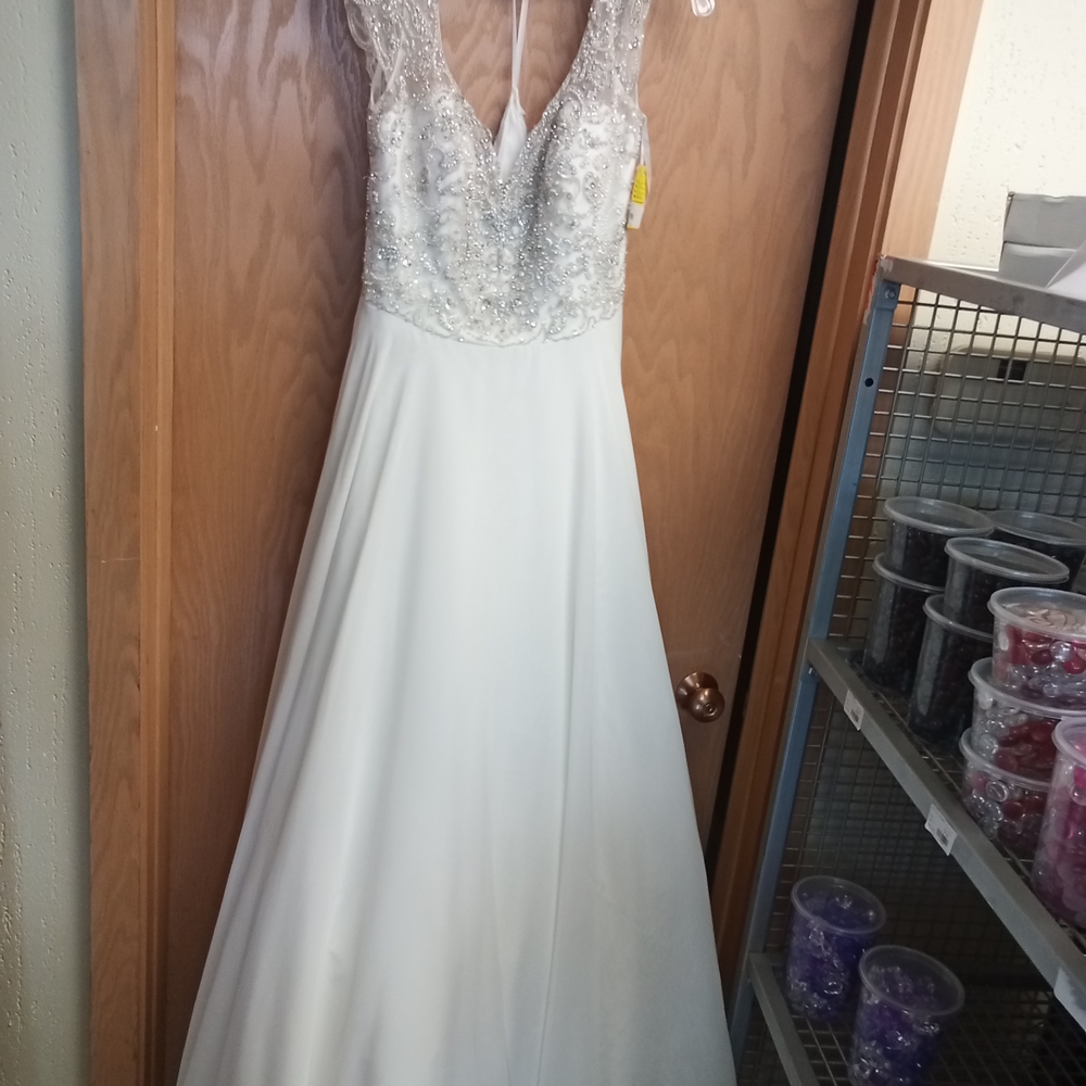 Mori Lee White and Silver Wedding Dress